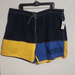 Nautica Men's Swim Shorts - Navy, Yellow, Blue